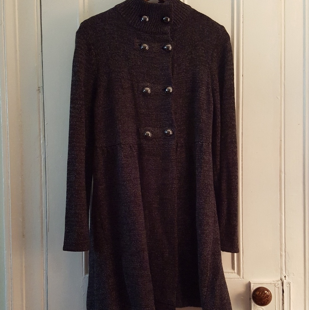 Long Grey Sweater with Buttons
